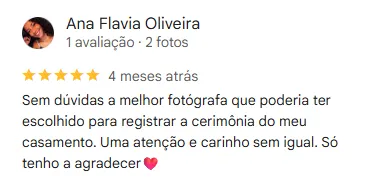 Avaliação no Google — Ana Flávia