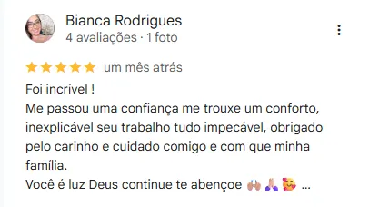 Avaliação no Google — Bianca