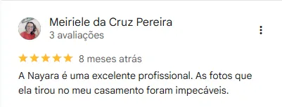 Avaliação no Google — Meiriele